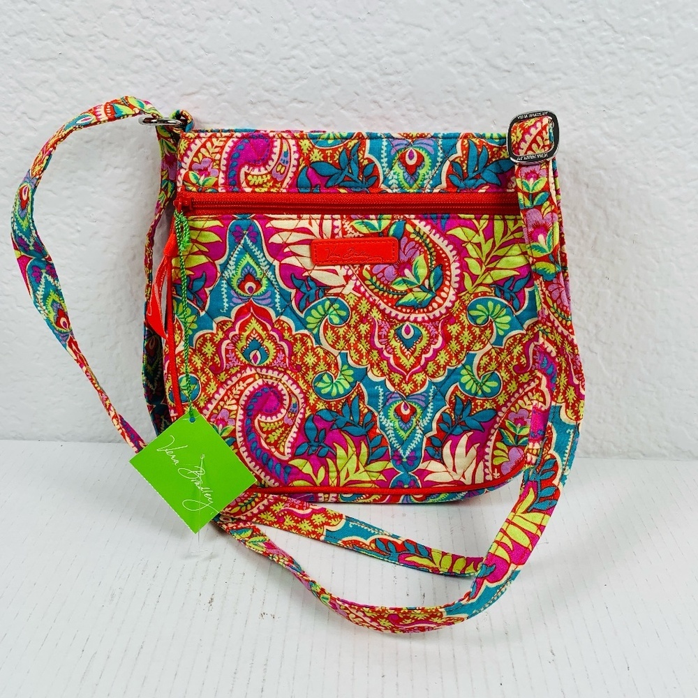 Vera‎ Bradley Paisley in Paradise Shoulder  Bag PETITE Double Zip Hipster NEW
